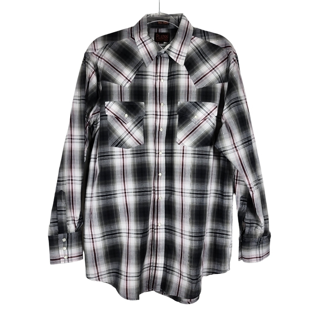 PLAINS WESTERN WEAR PEARL SNAP WESTERN SHIRT